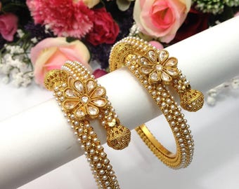 Handmade Indian Bridal Wedding Jewelry Polki Bangles Polki Indian Pakisani Jewelry