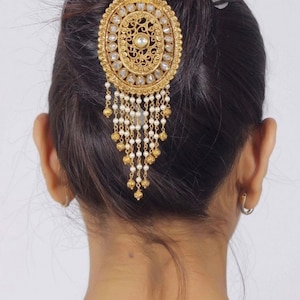 Indian Bollywood Bling Hair Jewelry Choti, Indian Hair pin Hair Decoration, Hair Brooch with Hook Wedding Bridal Jewellery for Women.