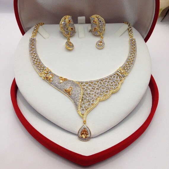CZ American Dimonds Heavy Gold & Rhodium Plated Cubic Zirconia