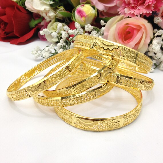Handmade Indian Bridal Jewellery 22ct Micro Gold Plated 6 Bangles
