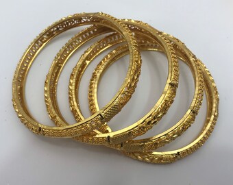 Handmade Indian Bridal Jewellery 22ct Micro Gold Plated 4 Bangles  Pakistani Indian Gold Plated Jewelry