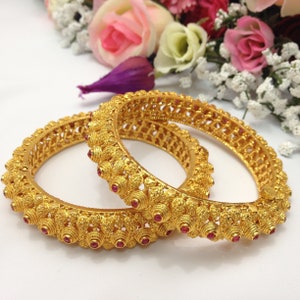 Indian Wedding Polki Bangles Handmade Polki Jewellery indian Pakistani Jewelry image 1