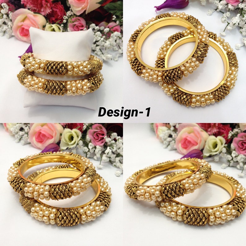 Indian Wedding Polki Bangles Handmade Polki Jewellery indian Pakistani Jewelry image 2