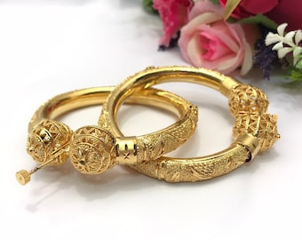 22k Gold Plated Openable Bangles/Kangan/kare/Bridal Indian Jewelry Wedding Jewellery