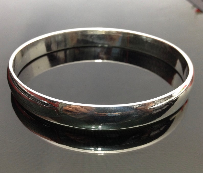 Chrome Plated Silver Sikh Khalsa Kara Bracelet - Very Thin Design, Unisex Bangle
