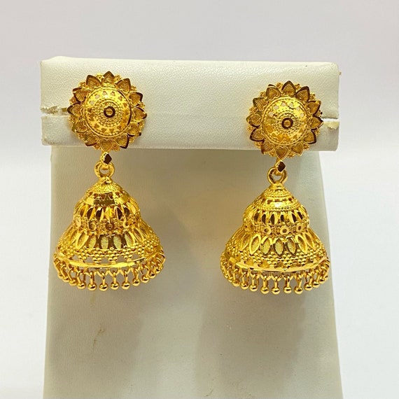 Handmade Jhumka Earrings 22ct Micro Gold Plated Earrings Indian