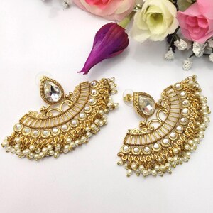 Handmade Party Wear Earrings Indian jewelry Pakistani Bollywood Earrings indian jewellery