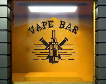 Vape Shop Logo Wall Decal Vape Emblem Wall Stiker Vaper Decal Etsy