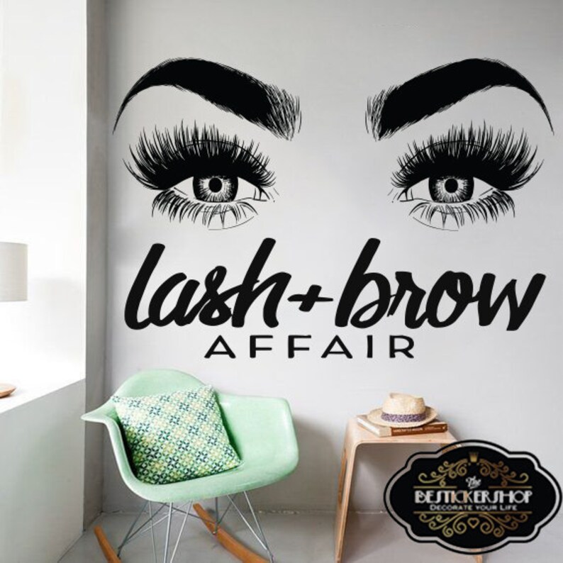 Eyelashes Wall Decal Lash Decals Eyebrows Decal Lashes Decal Etsy