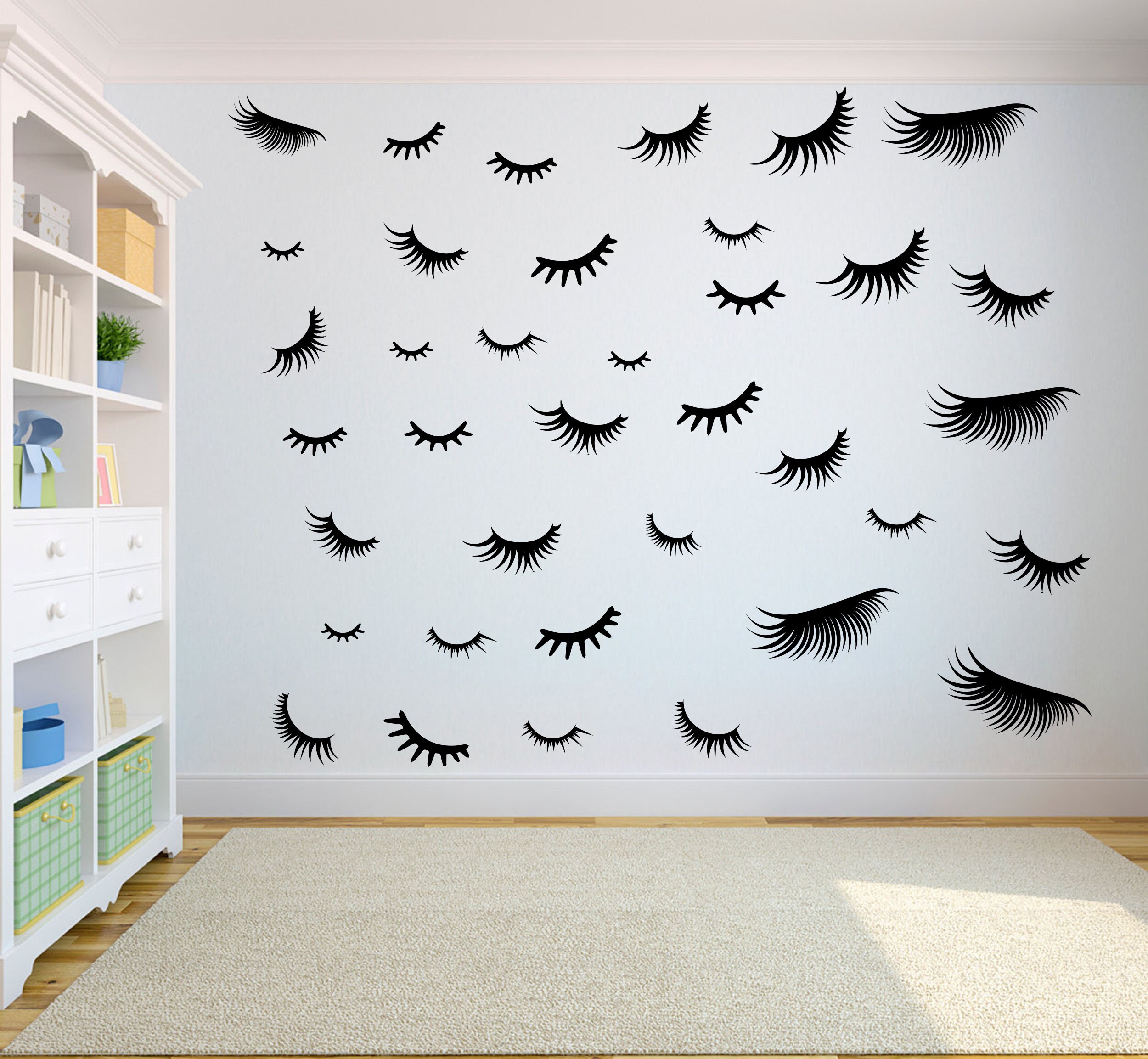 Eyelashes Wall Decal Lash Decals Eyebrows Decal Lashes Decal Etsy