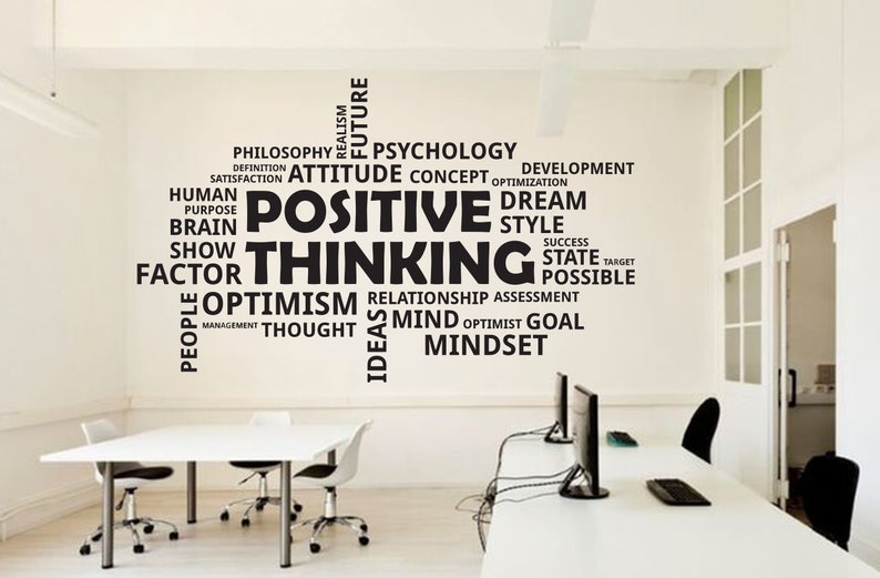 Office Wall Decal Idea Positive Thinking Design Business Worker Inspire Decoration Marketing Stickers Mural Unique Gift 1903re