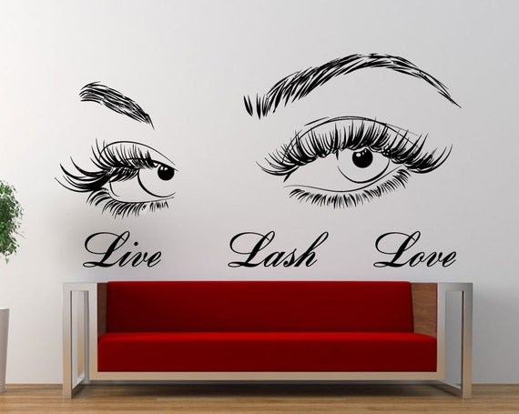eyelashes beauty salon wall decal decal eyelash wall decal | etsy