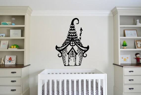 Wall Decal Sticker Bedroom House Small Hut Cabin Cartoon Kids Boys Teenager Room 428b