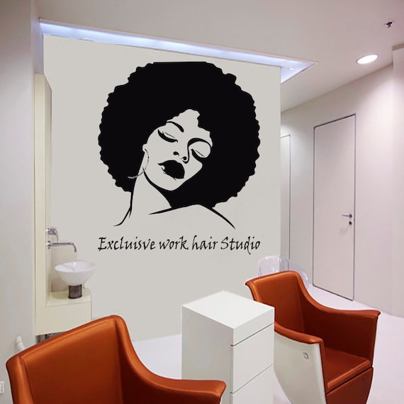 custom wall window afro girl woman beautiful decal stickers | etsy