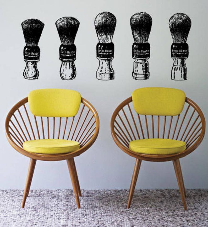 Wall Window Decal Sticker Barber Shop Man Salon Haircut Beard Face Tools Logo Salon 847b