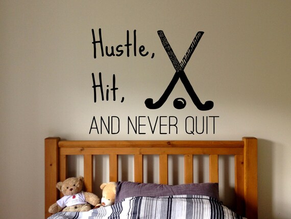 Wall Decal Sticker Bedroom Field Hockey Sport Quote Team Game Hockey Stick Ball Girls Boys Teenager Room Fh17
