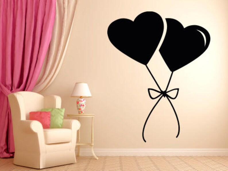 Wall Decal Sticker Bedroom balloons heart boy girl teenager teen kids room 083d