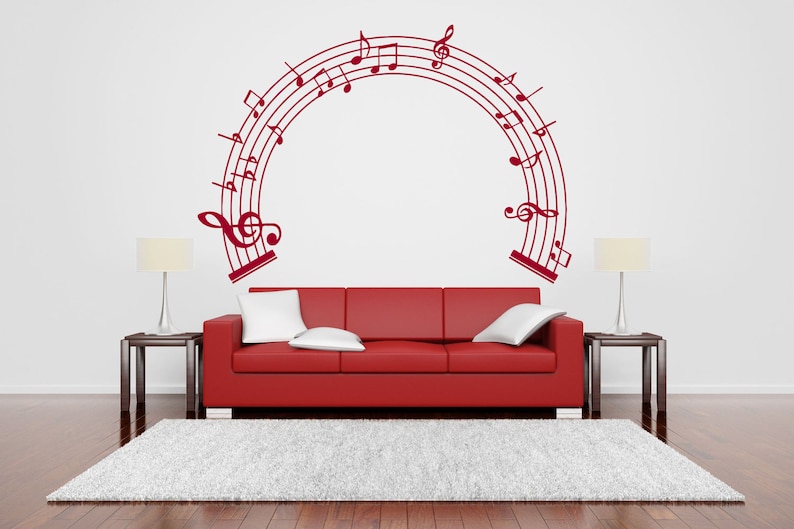 Wall Decal Sticker Bedroom Music Melody Notes Rainbow Kids Teenager Room bo3367