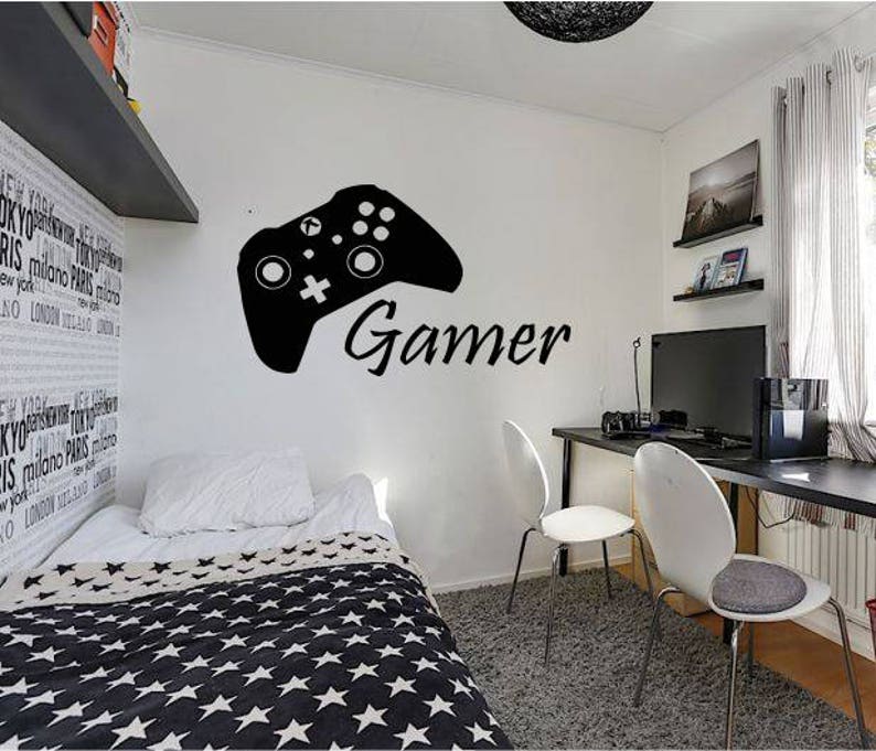 wall decal gamer xbox loading controller games sticker home | etsy