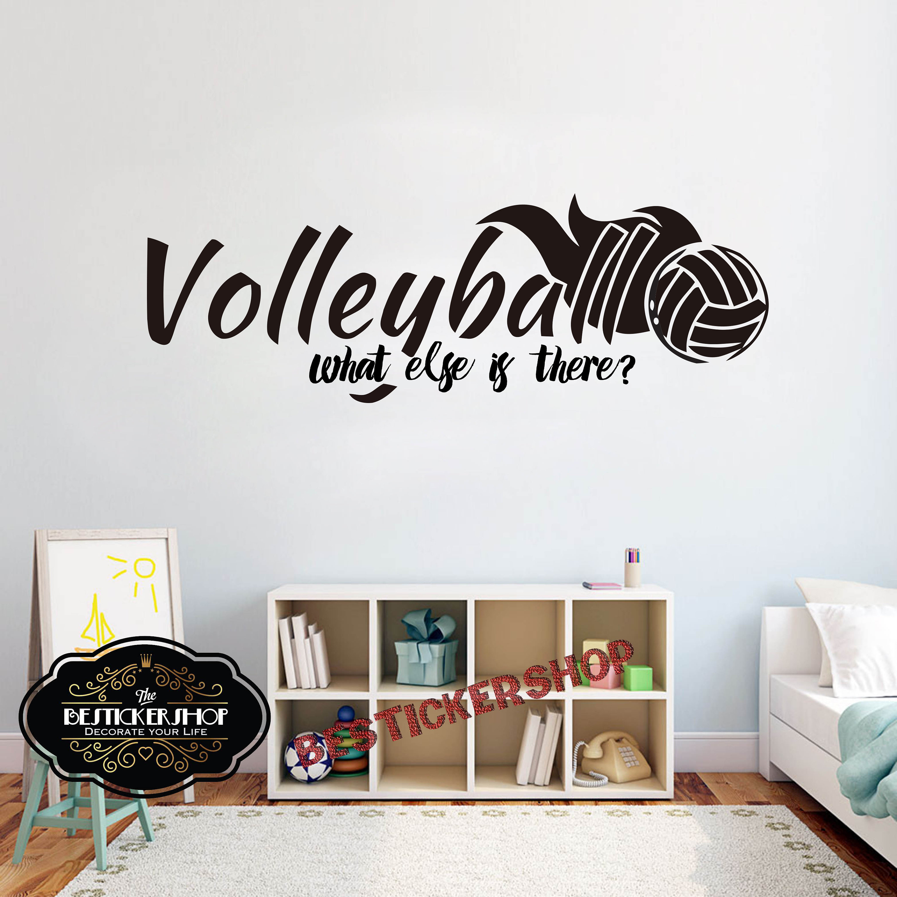 Volleyball wall decor Volley Wall Decal Volleyball Logo Home Etsy