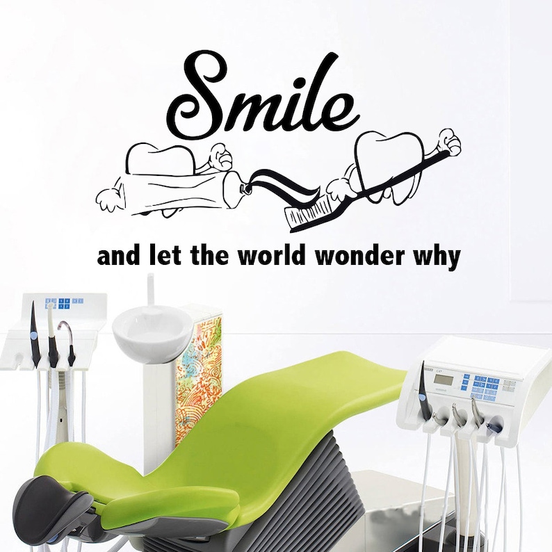 dental clinic quote wall decal dentist smile wall art stickers | etsy