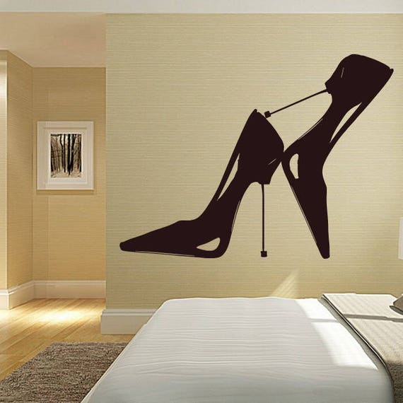 Wall Decal Sticker Bedroom Heels Shoes Boy Girl Teenager Teen Kids Room 070d