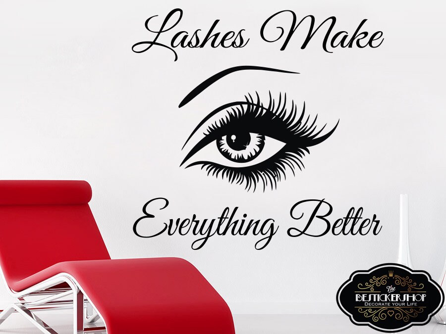 Eyelashes Wall Decal Lash Decals Eyebrows Decal Lashes Decal Etsy