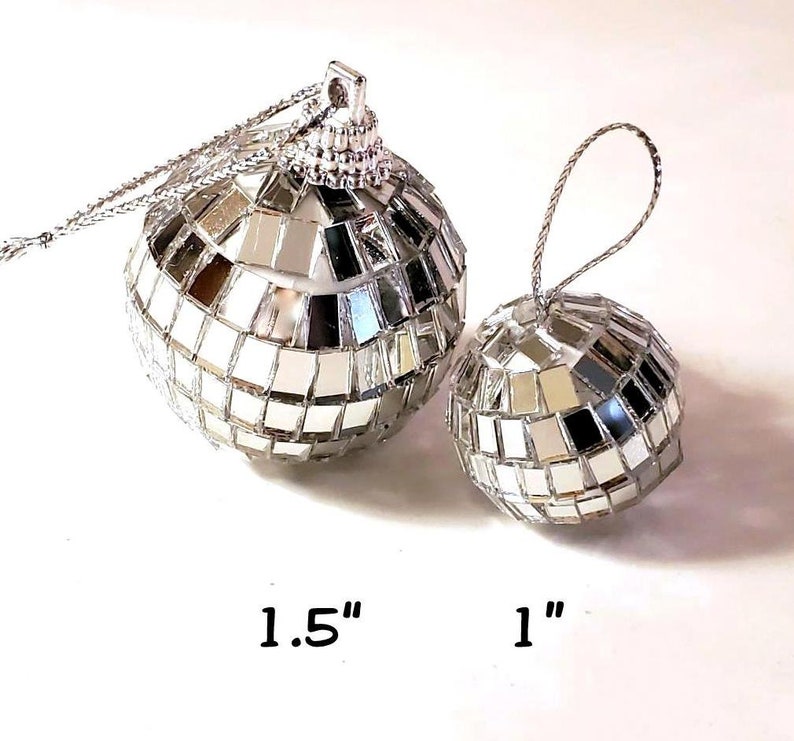 1 1/2 Inch Set/6 Mini Disco Balls Small Disco Balls Silver Etsy