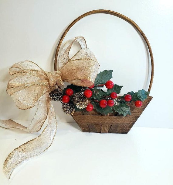 2 Vintage 10 Holly Berry Picks With Pine Cones, Berry Pick, Wreath