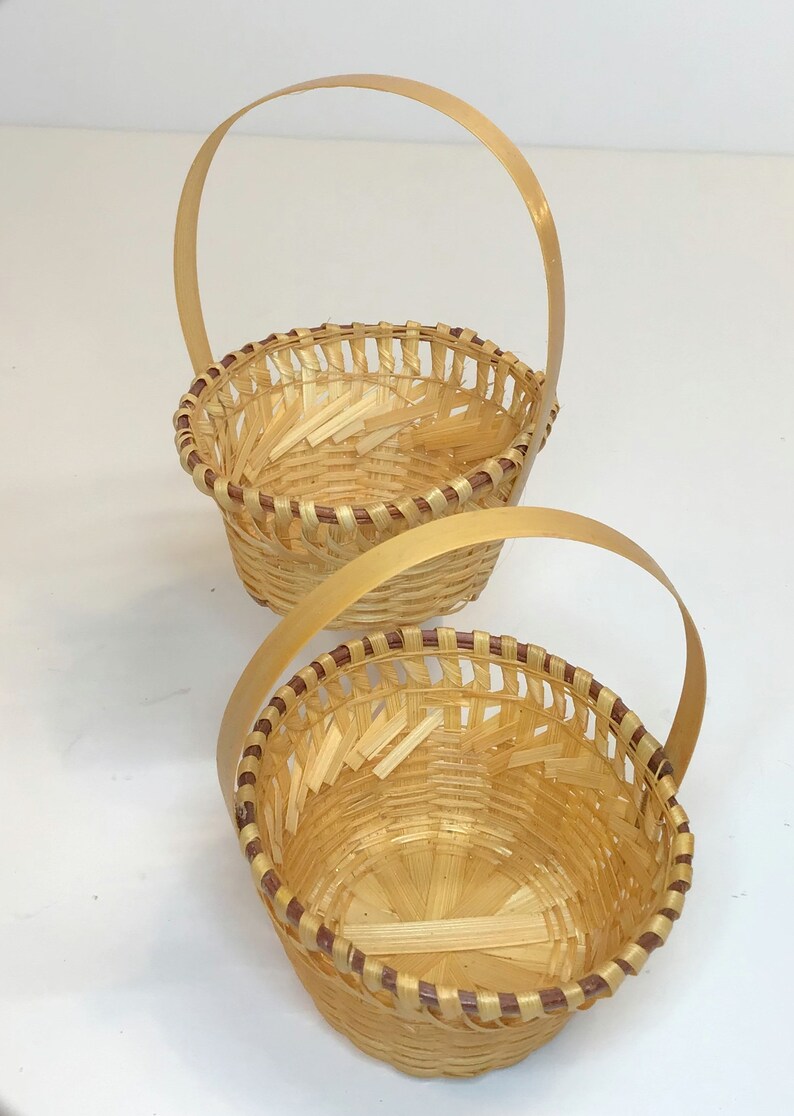 Vintage 1987 Mini Wicker Baskets Pair Mini Baskets Doll Etsy