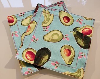 Cocktail Napkins, Set of 2, Cotton, 6 X 6 inches