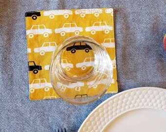 Cocktail Napkins, Cars, Set of 4, 6 x 6 inches