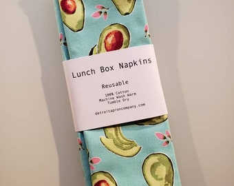 Lunchbox Napkins, Set of 2, Cotton, 10 x 10 inches