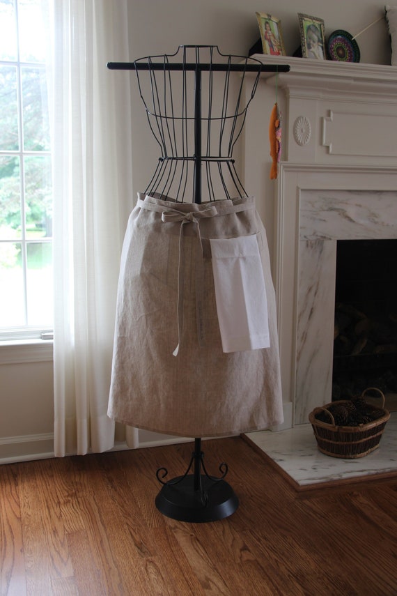 Bistro Apron, Beige Linen with apron towel