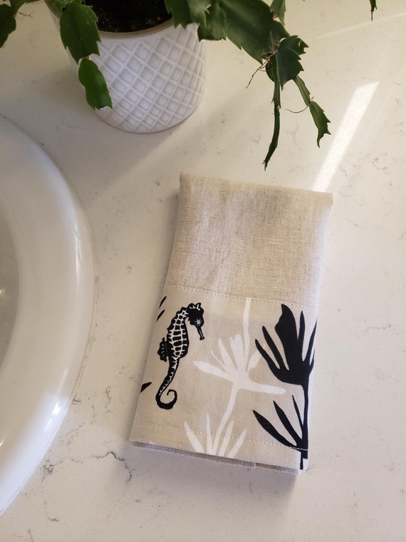 Linen Finger Tip Towel with Cotton Accent