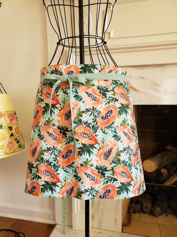 Cotton Half Apron, papayas