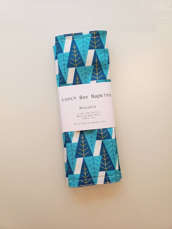 Lunch box napkins, Trees, Set of 2, 10 x 10 inches