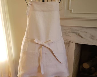 Linen Apron, Short with pockets