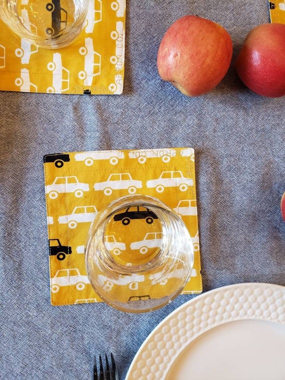 Cocktail Napkins, Cars, Set of 4, 6 x 6 inches