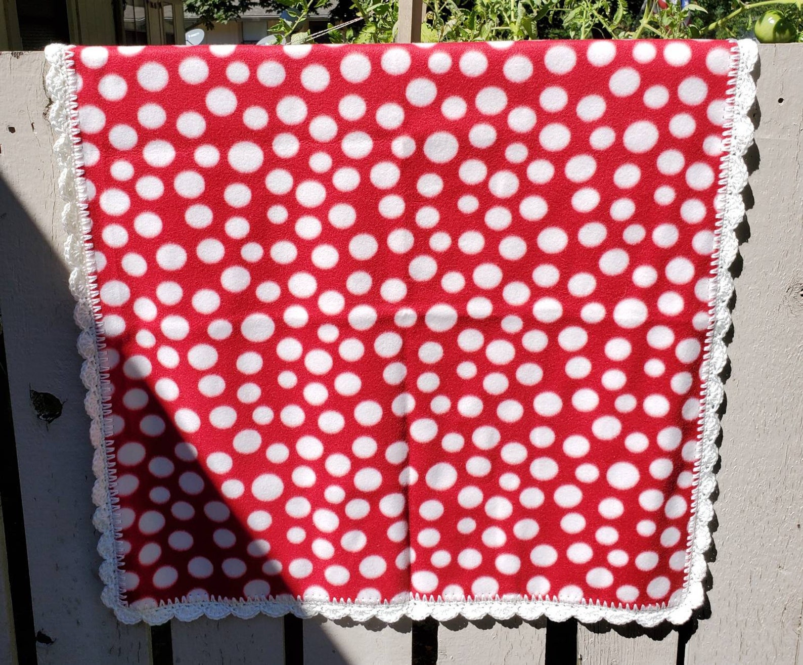 Red and White Polka Dot Fleece Blanket - Etsy
