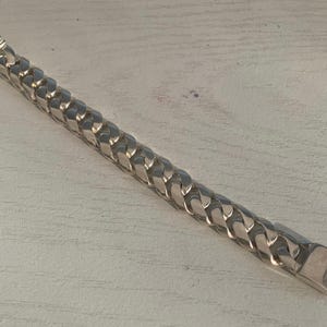Sterling  silver CUBAN LINK BRACELET, 8”