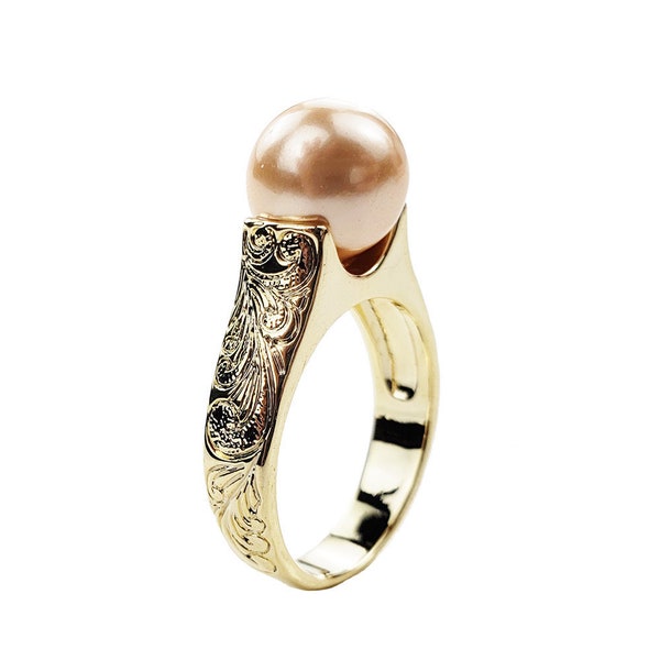 Pink Shell Pearl Hawaii Ring, sz 7-12