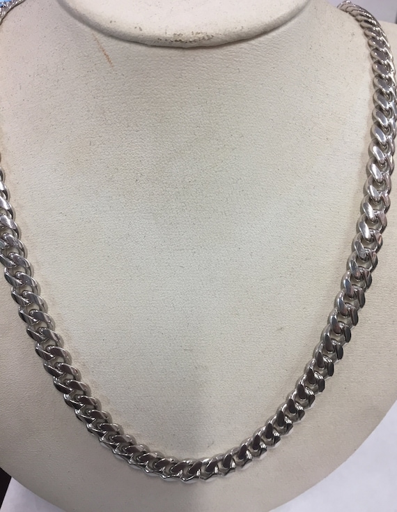 MM STERLING SILVER 925 Miami Cuban Link Chain With Box Lock!