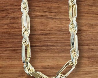 Gold Plated Sterling Silver 925 Milano Rope Chain, 14mm, 26”