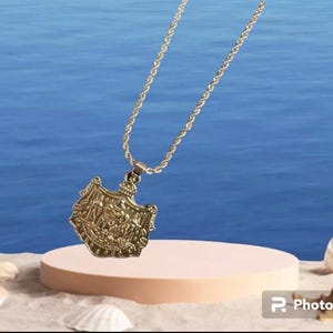 Coat of Arms Hawaii Pendant with Gold Plated Rope Chain Necklace