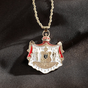 Coat of Arms Hawaii Pendant with Gold Plated Rope Chain Necklace