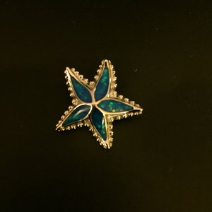 Sterling Silver 925 opal star fish pendant