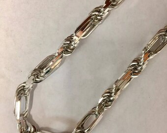 Sterling silver 925 Rhodium plated Milano Rope Chain.