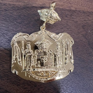 Coat of Arms Hawaii Sterling silver gold plated L Pendant