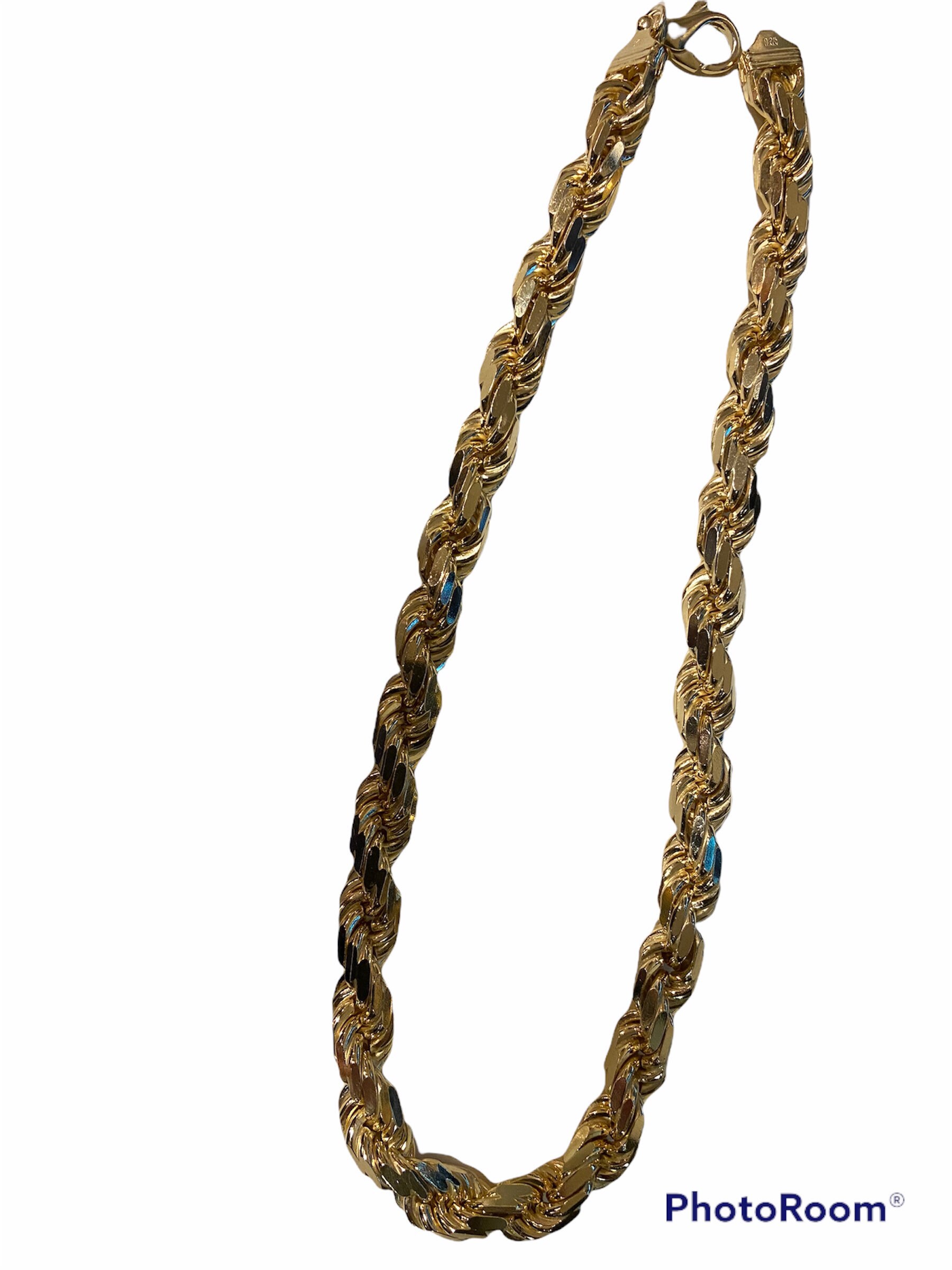 12 MM Rope Chain Gold Plated | Etsy